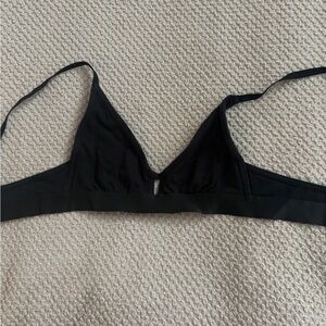 aerie Black Triangle Bralette with Thin Straps